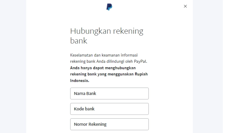 Menghubungkan Rekening Bank Di Paypal